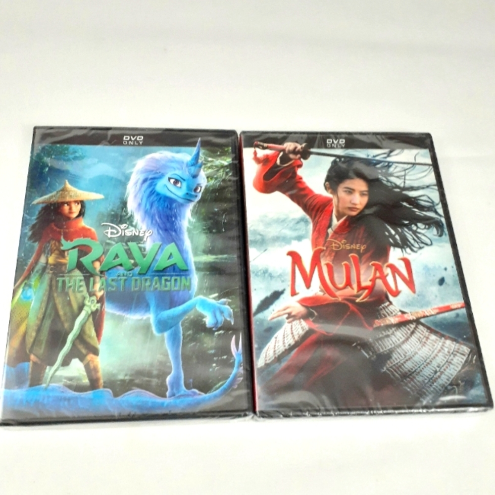 2 DVD's  Disney Mulan, And Raya &The Last Dragon